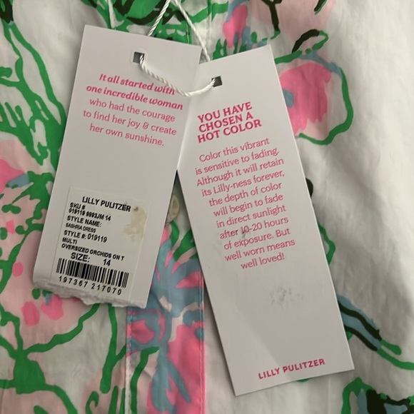 NWT Lilly Pulitzer 14 Sashria Dress. Oversized Orchid print on white background - Picture 3 of 5